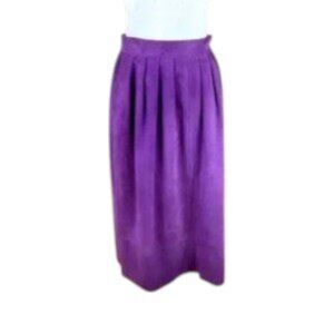 Jaeger Skirt Suede Maxi Vintage Purple (12UK, 26”waist, S/XS)